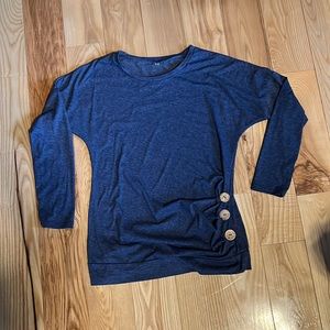 Heather blue long sleeve top